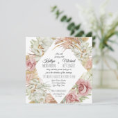 Invitation BOHO Pampas Grass Palm Folid Orchidée florale (Debout devant)