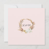 Invitation BOHO Pampas Grass Palm Folid Orchidée florale (Dos)