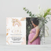 Invitation Boho Pampas Grass Rainbow Desert Girl Baby shower (Debout devant)