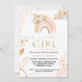 Invitation Boho Pampas Grass Rainbow Desert Girl Baby shower (Devant)