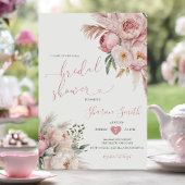 Invitation Boho Pampas Grass rose Fête des mariées Fleurs séc