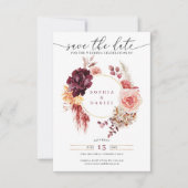 Invitation Boho Pampas Grass Rustique Floral Enregistrer La D (Devant)