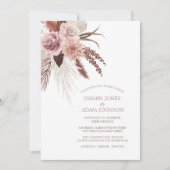 Invitation Boho Pampas Grass Rustique Mariage en terre cuite (Devant)