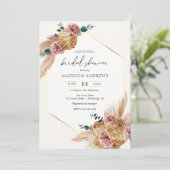 Invitation Boho Pampas Grass séché Bouquet Fête des mariées (Debout devant)