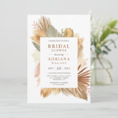 Invitation Boho Pampas Grass séché Palm Feuilles Fête des mar (Debout devant)