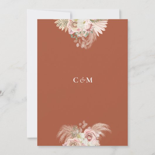 Invitation Boho Pampas Grass Terracotta (Dos)