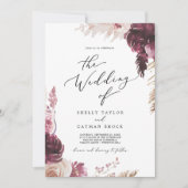 Invitation Boho Pampas Grass tout en un Mariage (Devant)