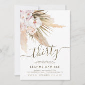 Invitation Boho Pampas Grass Trente Anniversaire (Devant)