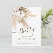 Invitation Boho Pampas Grass Trente Anniversaire (Debout devant)