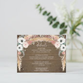 Invitation Boho Pampas Grass Twinkle Lights Détails sur le Ma (Debout devant)