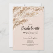 Invitation Boho Pampas Grass Week-end Bachelorette (Devant)