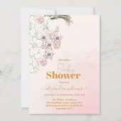 Invitation Boho Pampas Herbe Baby shower neutre genre (Devant)