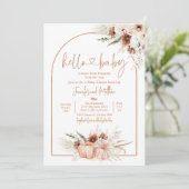 Invitation Boho Pampas Herbe Chute Floral Citrouille Baby sho (Debout devant)