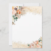 Invitation Boho Pampas Herbe Chute Floral Citrouille Baby sho (Dos)