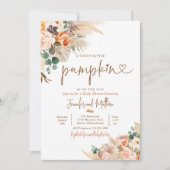 Invitation Boho Pampas Herbe Chute Floral Citrouille Baby sho (Devant)