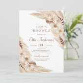 Invitation Boho Pampas herbe dessert orchidée douche nuptiale (Debout devant)