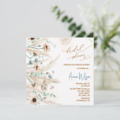 Invitation Boho pampas herbe Fleur sauvage Fête des mariées (Debout devant)