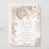 Invitation Boho pampas herbe fleurs séchées douche nuptiale (Devant)