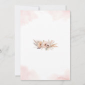 Invitation Boho Pampas Herbe Floral Désert Baby shower fille (Dos)