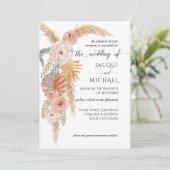 Invitation BOHO Pampas Herbe Jungle Foliage Aquarelle Floral (Debout devant)