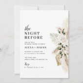 Invitation Boho pampas herbe mariage (Devant)