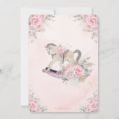 Invitation Boho Pampas Herbe Rose Floral Rocking Horse Baby (Dos)
