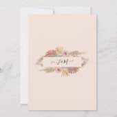 Invitation BOHO Pampas Herbe Tropical Aquarelle Flush (Dos)