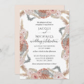 Invitation BOHO Pampas Herbe Tropical Aquarelle Flush (Devant / Derrière)