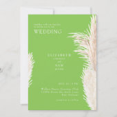 Invitation Boho Pampas Lime Green avec Mariage (Devant)
