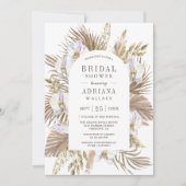 Invitation Boho Pampas Orchidée blanche Fête des mariées de p (Devant)