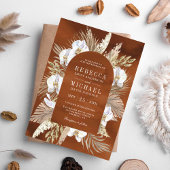 Invitation Boho Pampas Orchidée blanche Mariage de terre de p