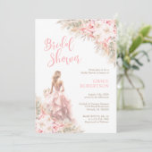 Invitation Boho Pampas Orchidées Peonies Robe Fête des mariée (Debout devant)
