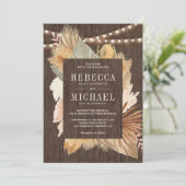 Invitation Boho Pampas Palmier séché Grass Feuille Mariage en (Debout devant)