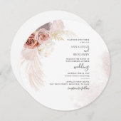 Invitation Boho Pampas Palmiers séchés Grass Mariage en terre (Devant / Derrière)