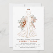 Invitation Boho Pampas Parties scintillant Mariage Fête des m (Devant)