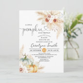 Invitation Boho Pampas Petit Baby shower Citrouille (Debout devant)