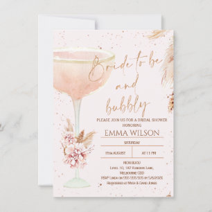 Invitation Boho Pampas Rose Gold Mariée Pour Être Fête des ma