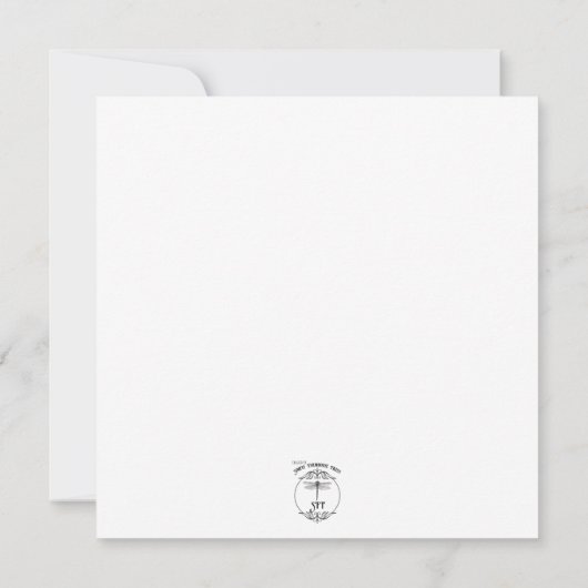 Invitation Boho Pampas & Roses Rose Carré Mariage blanc (Dos)