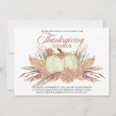 Invitation Boho Pampas rustique Grass | Action de grâces Citr (Devant)