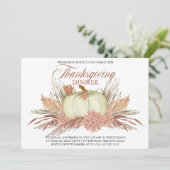Invitation Boho Pampas rustique Grass | Action de grâces Citr (Debout devant)