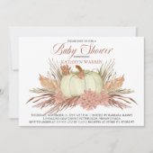 Invitation Boho Pampas rustique Grass |Baby shower fille Citr (Devant)