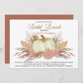 Invitation Boho Pampas rustique Grass | Brunch nuptial Citrou (Devant / Derrière)
