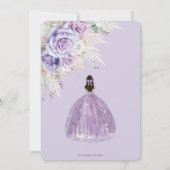 Invitation Boho Pampas Rustique Purple Floral Quinceañera (Dos)