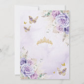 Invitation Boho Pampas Rustique Purple Lilac Floral Quinceañe (Dos)