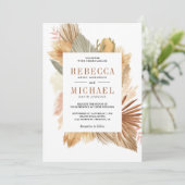 Invitation Boho Pampas séché Palm tout en un Mariage (Debout devant)