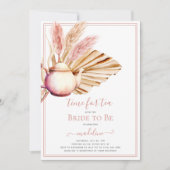 Invitation Boho Pampas Tea Party Fête des mariées (Devant)
