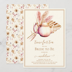 Invitation Boho Pampas Tea Party Fête des mariées