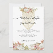 Invitation Boho Pampas Tropical Grass Floral fête d'anniversa (Devant)