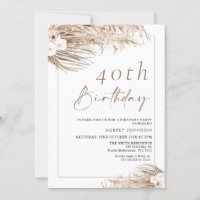 Boho Pampas Verraies Frame Anniversaire