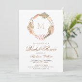 Invitation Boho Pampas Wreath Palm Séché Feuilles Fête des ma (Debout devant)